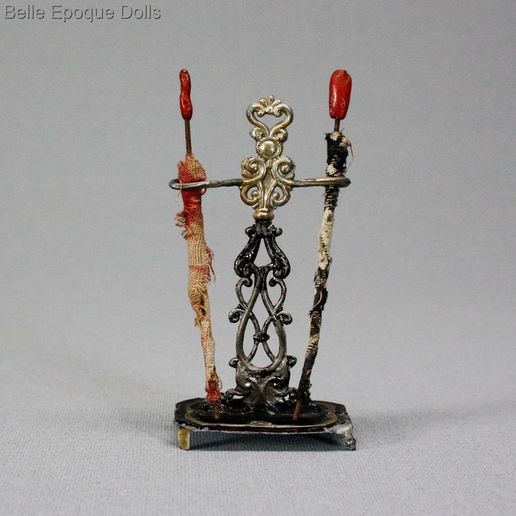 miniature antique dolls house accessories , antique soft metal umbrella stand