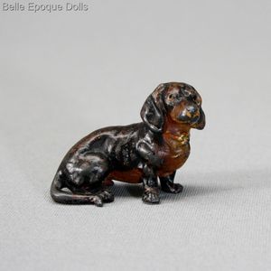 Seated Dog in Painted Metal