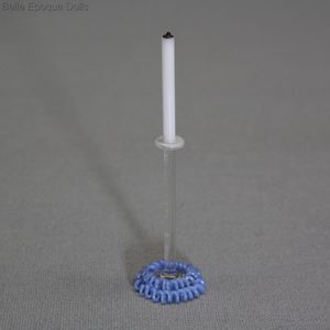 French Spun Glass Candlestick with blue base.