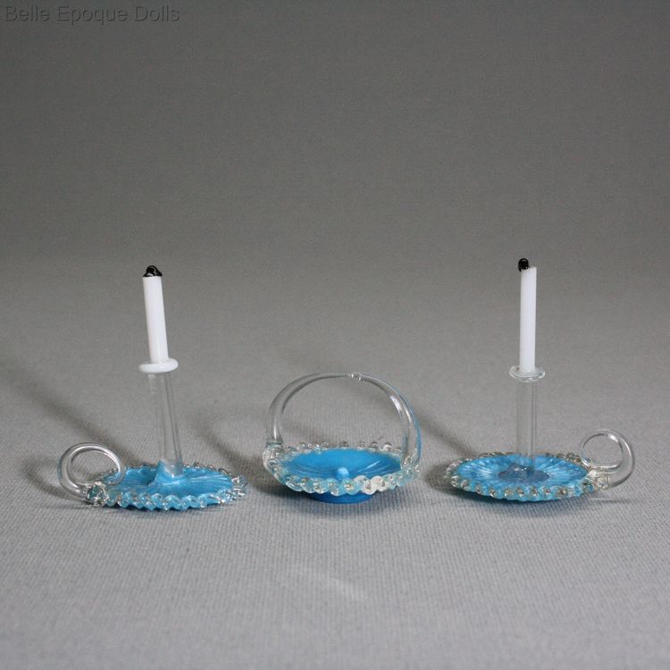 Lauscha spun glass , french glass candleholder , 