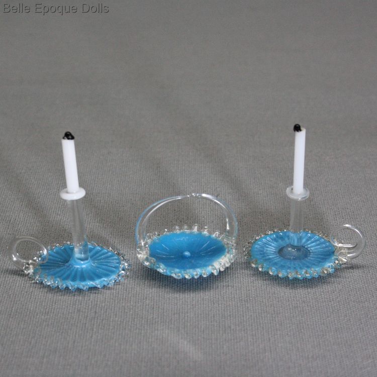 antique dollhouse accessories , Lauscha spun glass , 