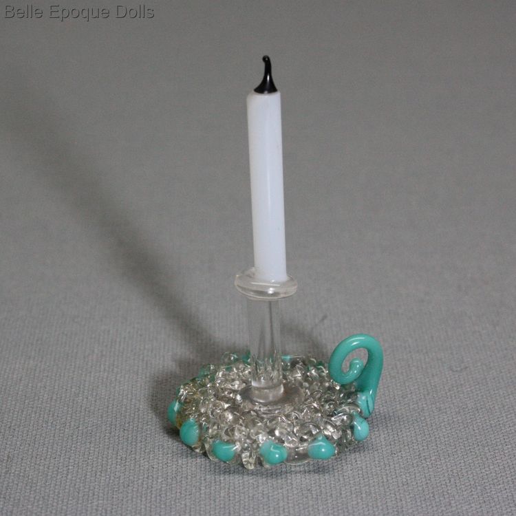  , antique dollhouse spun glass candle holder ,   