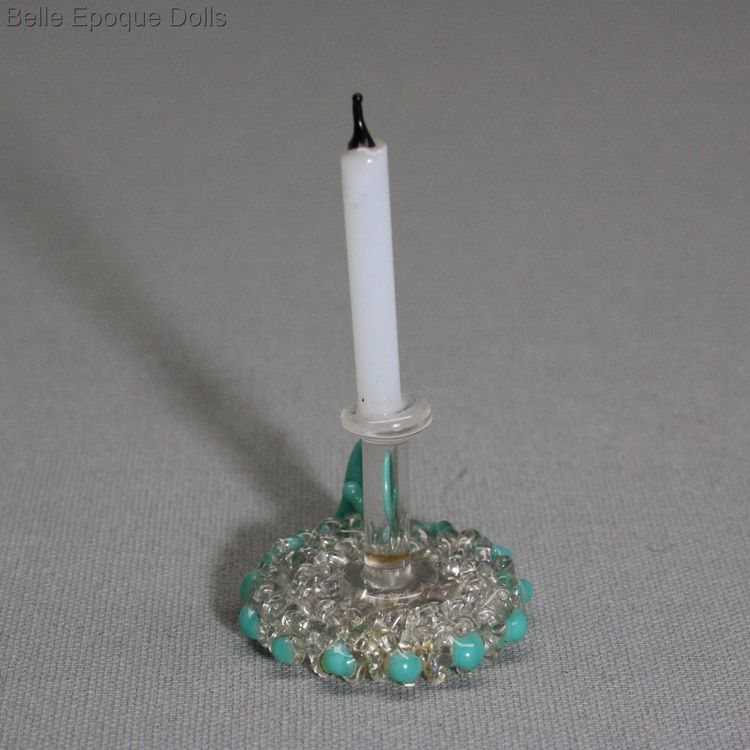 antique dollhouse accessories late victorian   , french glass candleholder