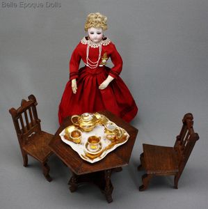 miniature antique fashion doll tea service ,  