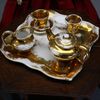 miniature antique fashion doll tea service , antique doll porcelain tea servive 