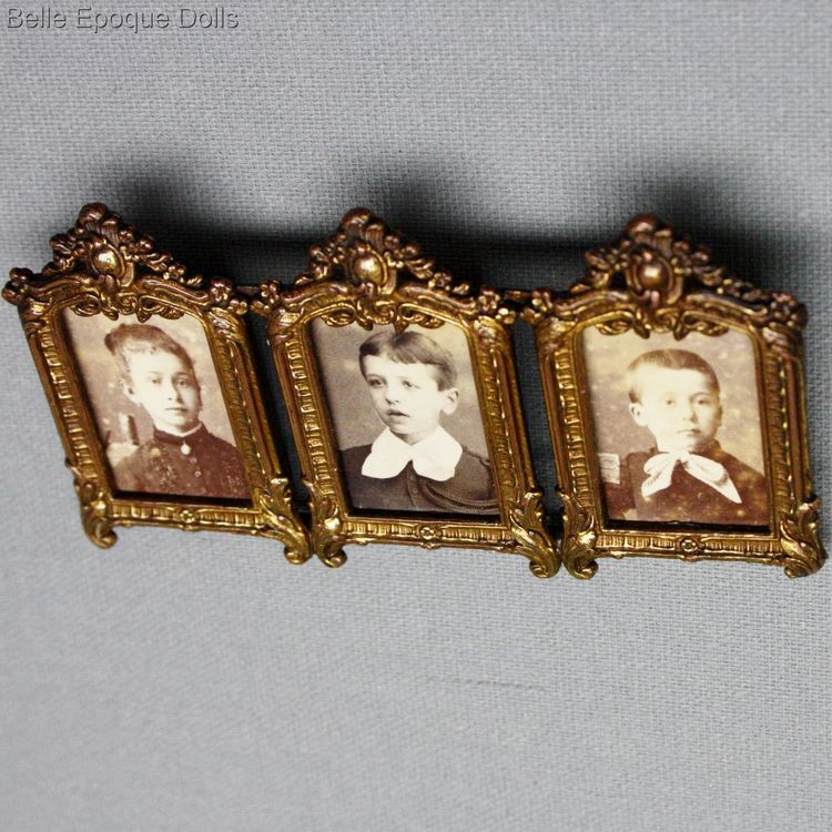 antique dollhouse frame , antique miniature frame with portrait  , antique dollhouse frame