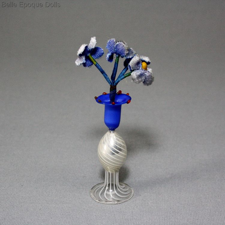 Antique dollhouse accessories , Antique Blown Glass Candelstick  , Antique dollhouse accessories