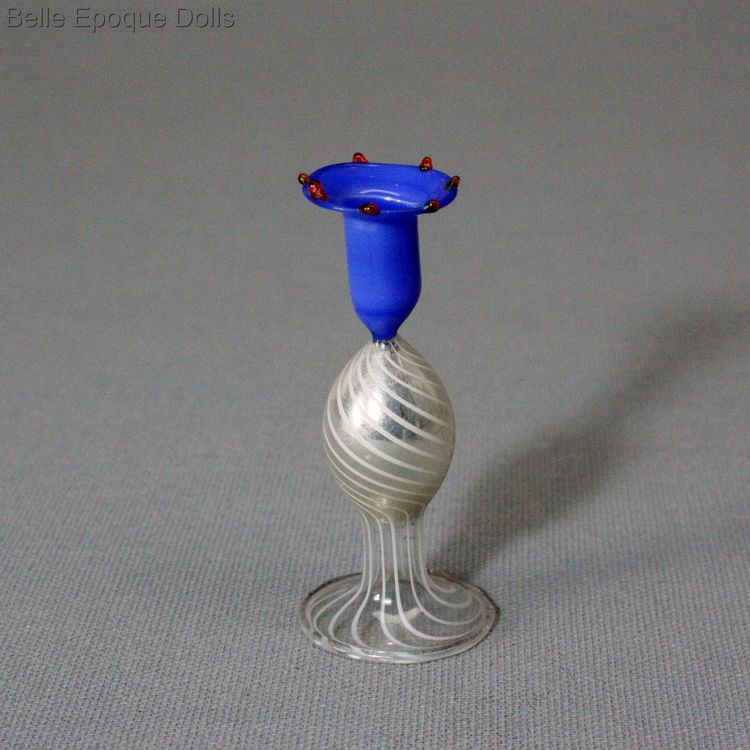 Antique Blown Glass Candelstick  , Antique dollhouse accessories