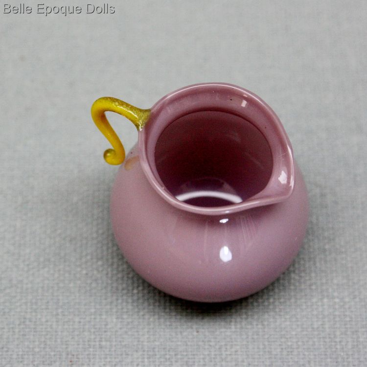 milchglas miniaturen fr puppenstuben  , Antique miniature kitchen glass jug , dollhouse miniature opaline glass jug