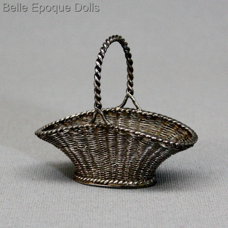 Antique miniature silver hall-mark  swan , Antique miniature basket  silver , Antique miniature silver hall-mark  swan