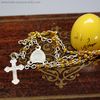 Antique miniature French glass beads rosary , antique  miniature egg doll accessories , bakelite egg 
