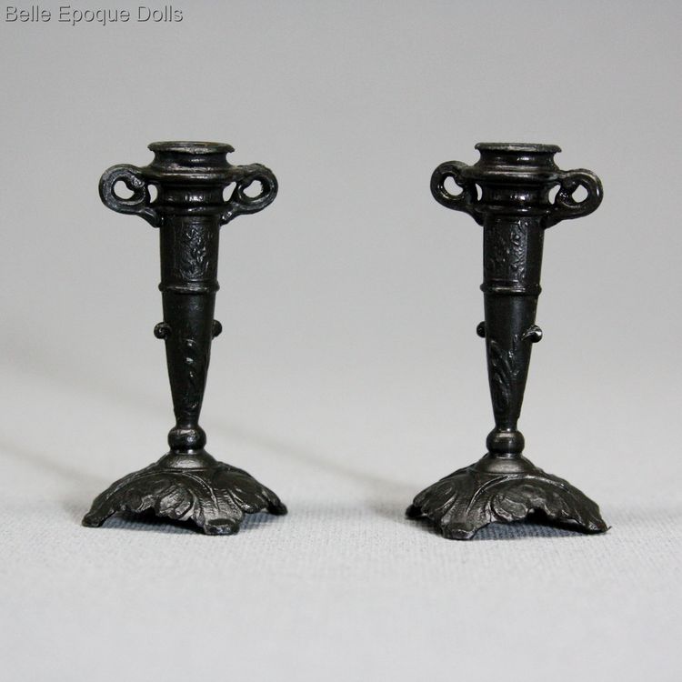 miniature Religious accessory - Antique French Metal Accessories  , antique miniature candelstick Simon Rivollet , miniature Religious accessory - Antique French Metal Accessories 