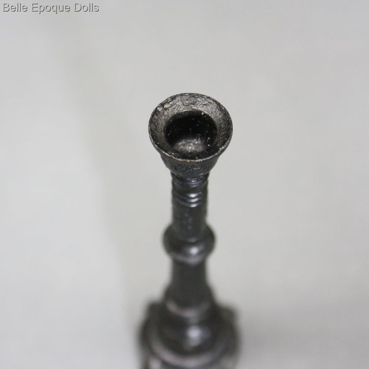 alte puppen kerzenhalter , antique metal miniature candlestick , alte puppen kerzenhalter