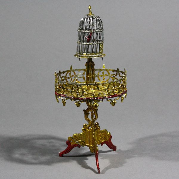 Dollhouse Miniature Brass Bird Cage w/Swinging Bird – The Stand Alone