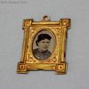 antique dollhouse accessories , antique miniature frame with portrait  , antique dollhouse gilt frame 