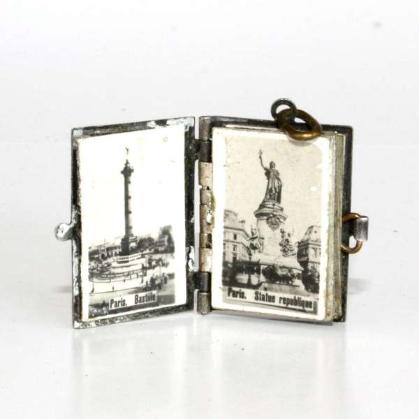 antique miniature book , antique metal book