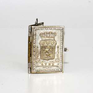 Antique Miniature metal Book with the coat of arms of the city of Lyon