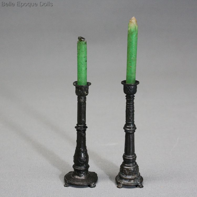 antique metal miniature doll candlestick , alte puppen kerzenhalter