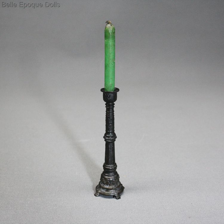 antique metal miniature doll candlestick , alte puppen kerzenhalter