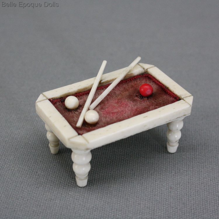 antike Billardtisch puppenstubenzubehor , antique miniature carved bone pool table , antique miniature pool table