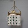 antique dolls house accessories , antique brass chandelier with glass beads , alte puppenstuben kronleuchter aus glasperlen 