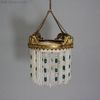 miniature antique dollhouse hanging lamp , antique dolls house accessories , antique miniature  lamp with glass pearls 
