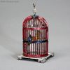 miniature antique dollhouse accessory , antique dolls house bird cage Babette Schweizer , solfmetal miniature bird cage 