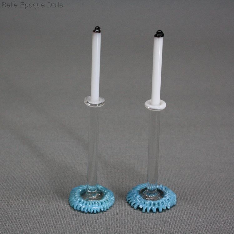 Antique miniature spun glass candelstick