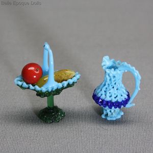 Antique Dollhouse miniature spun glass ,  , Puppenstuben zubehor glasware 