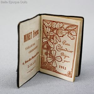 Antique miniature french calendar , Antique miniature calendar  , antique tiny book 
