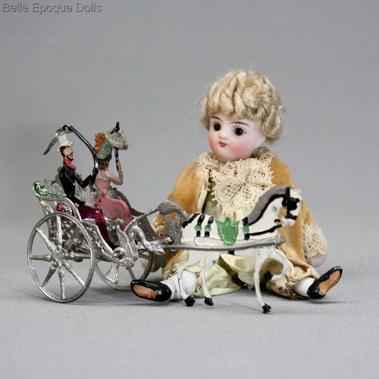Antique Horse-drawn Buggy Toy by Babette Schweizer  , Puppenstuben zubehor , Antique dolls house accessory 