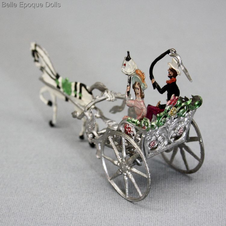 Puppenstuben zubehor , Antique Horse-drawn Buggy Toy by Babette Schweizer  , Puppenstuben zubehor
