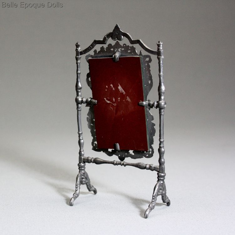 Antique Dollhouse metal miniature Babette Schweizer , alte Puppenstuben zubehor zinn spiegel Babette Schweizer