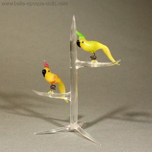 Antique Miniature Glass Parrots