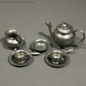 German Pewter Lidded Teaservice