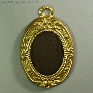 Antique Miniature Oval Ormolu Frame with Mirror