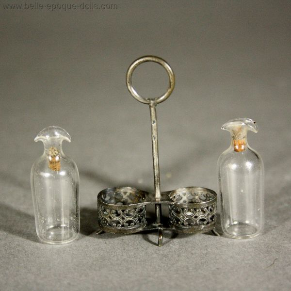 Puppenstuben zubehor menage , Antique Dollhouse miniature cruet set , Puppenstuben zubehor menage