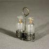 Antique dolls housemetal accessory , Antique Dollhouse miniature cruet set , Puppenstuben zubehor menage 