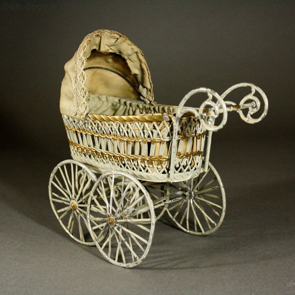 Antique Dolls House Accessories / Antique Soft Metal Pram for your