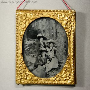 Antique Ormolu Frame with Ambrotype Portrait of Ladies