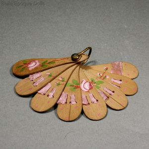 Antique Miniature Doll Fan for Fashion Doll