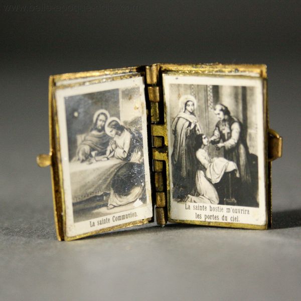 Antique Dollhouse miniature religious book , Antique dolls house altar accessory