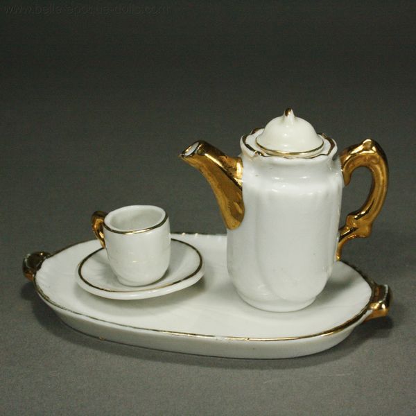 Puppenstuben zubehor porzellan kaffee kanne , Antique Dollhouse porcelain coffee set , Puppenstuben zubehor porzellan kaffee kanne