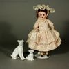 Antique Dollhouse miniature porcelain dogs , Antique dolls house all bisque dogs  , Puppenstuben zubehor haustiere hunde 