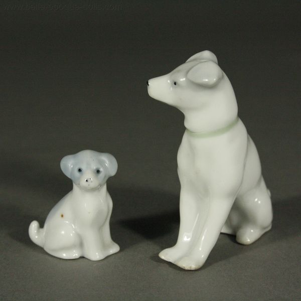 Puppenstuben zubehor haustiere hunde , Antique Dollhouse miniature porcelain dogs , Puppenstuben zubehor haustiere hunde