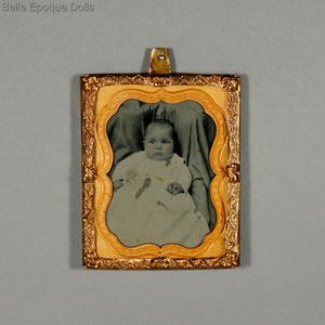 Antique Ormolu Frame with Ferrotype Child Portrait