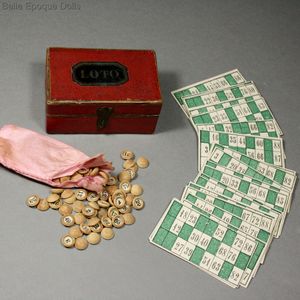 Antique Miniature French Loto Game in beautiful Original Cardboard Box