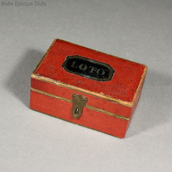 Antique Dollhouse miniature French loto game , Puppenstuben zubehor spiel 
