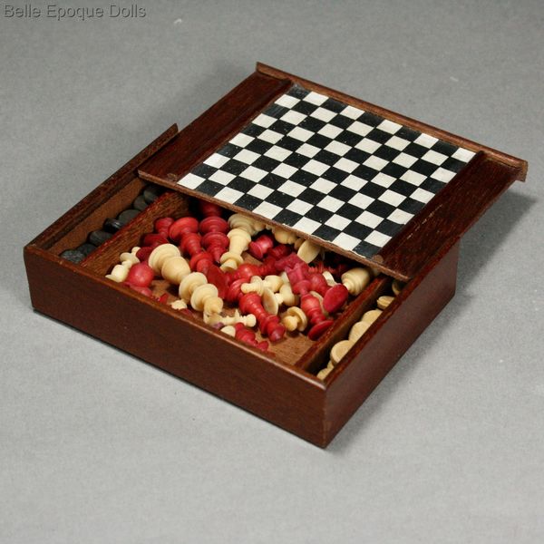 Puppenstuben zubehor Damenspiele Schachspiele , Antique Dollhouse miniature draughts , Puppenstuben zubehor Damenspiele Schachspiele