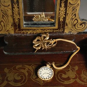 Doll Watch combined with gilted decorative Brooch and Chain